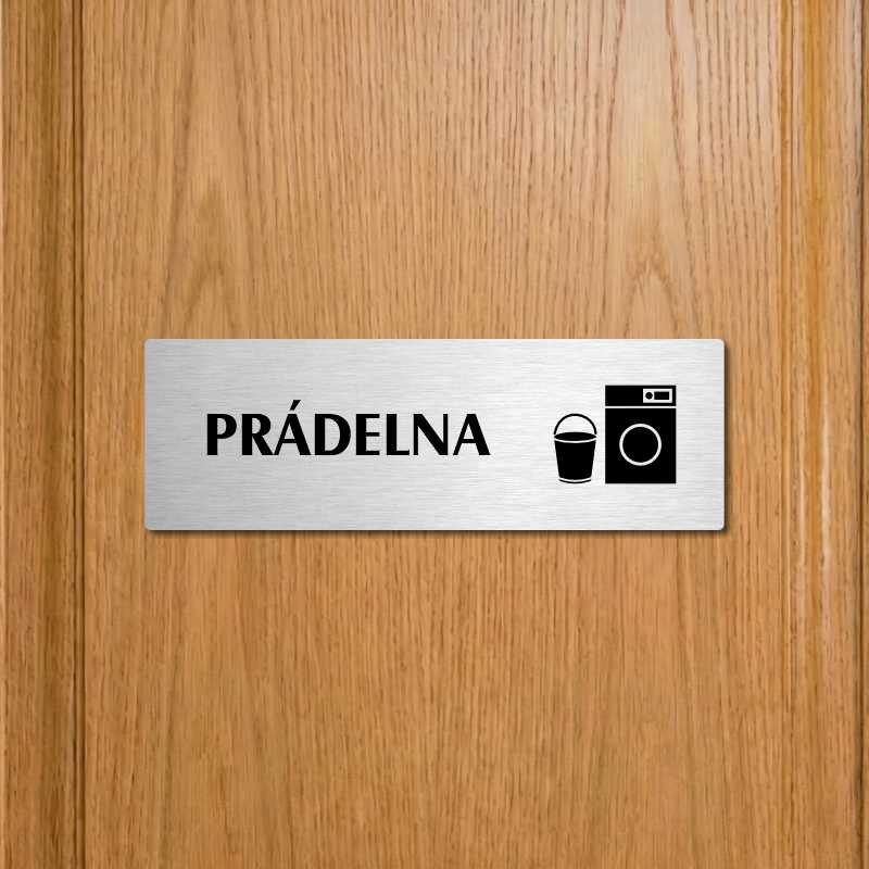 Prádelna, 200x66mm, zlatá popiska s okrasným rámečkem